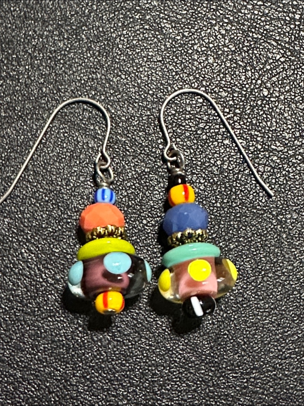 Mordam Art Handmade Lampwork Super Cute Drop Earrings